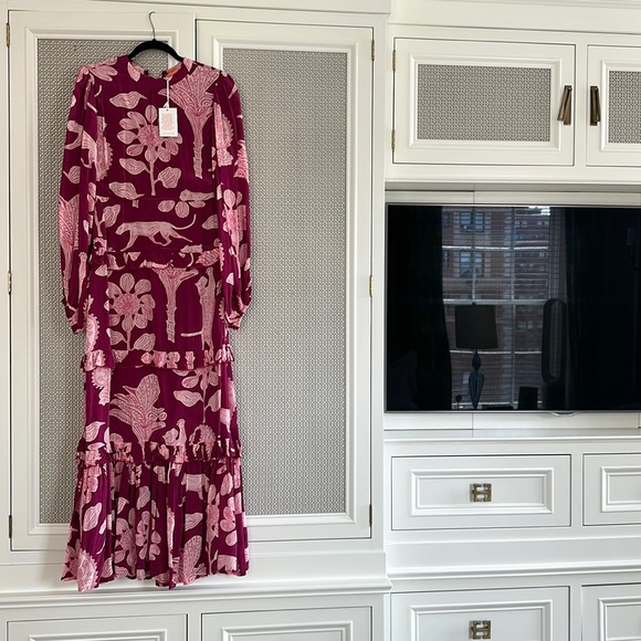 Oliphant Dresses Oliphant Silk Maxi Dress Magenta Poshmark